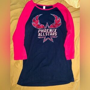 Bella Canvas Women's Long Sleeve Tee - Red and Black Phoenix Allstars